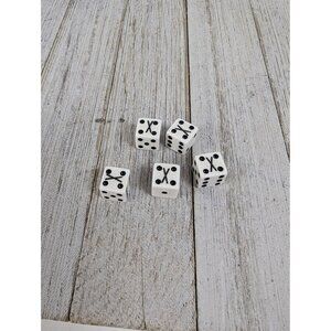 Set of 5 Dice White X on Number 4